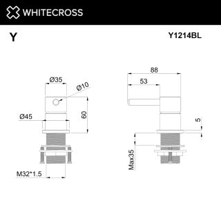 Встраиваемый смеситель для раковины WHITECROSS Y Y1214GM оружейная сталь